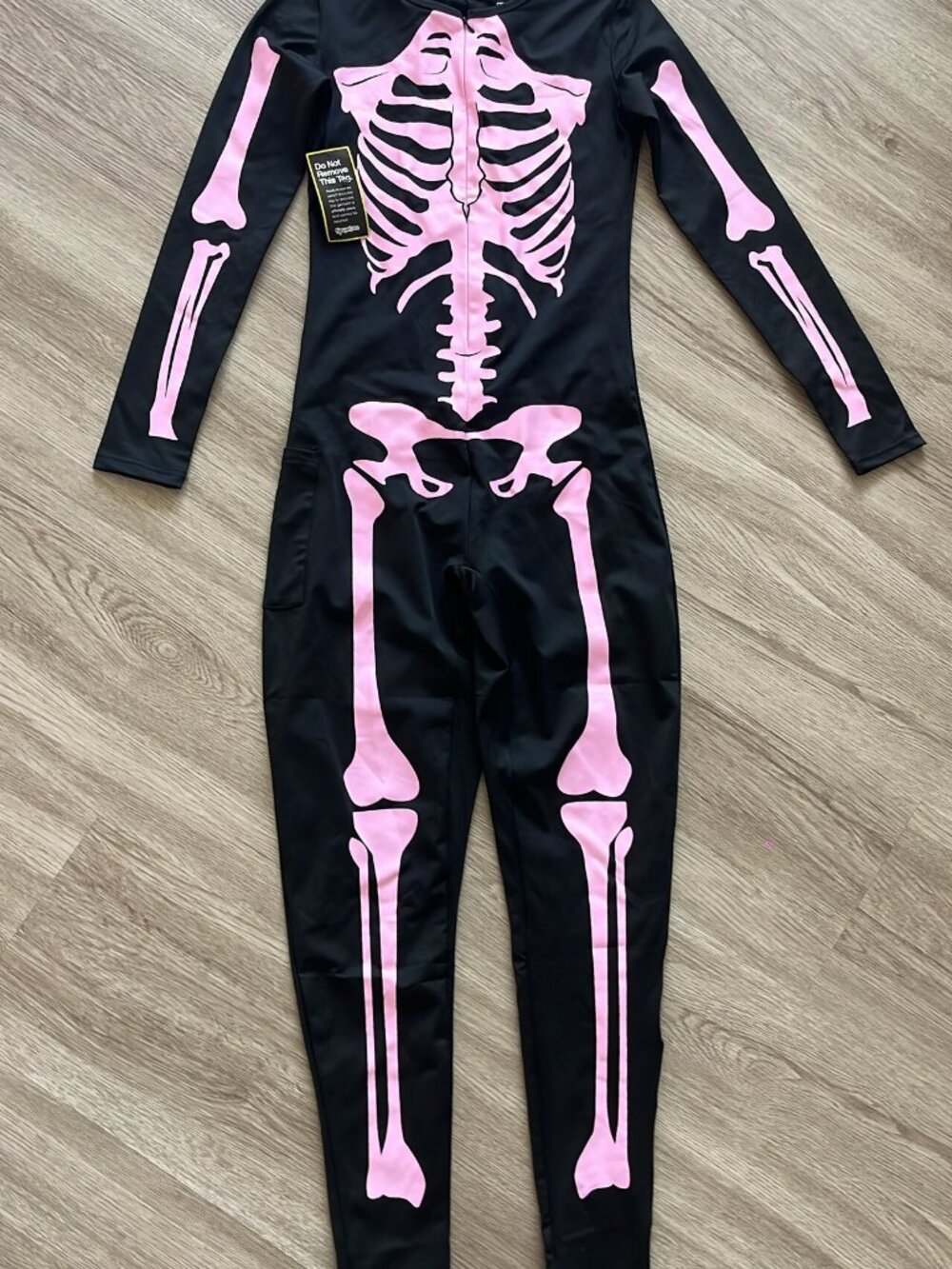 Tipsy Elves Pink Skeleton Jumpsuit Costume S NWT